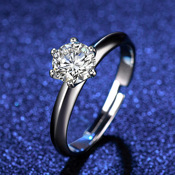 Hot Zircon Alloy Plated Platinum Zircon Finger Ring
